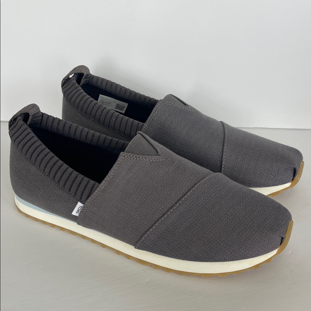 Toms Men's Alpargata Resident Gray Slip-On Sneakers Loafers 10 NWOT